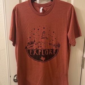 Explore Graphic T-Shirt in Rust The Lighthouse at Palo Duro Canyon in Texas